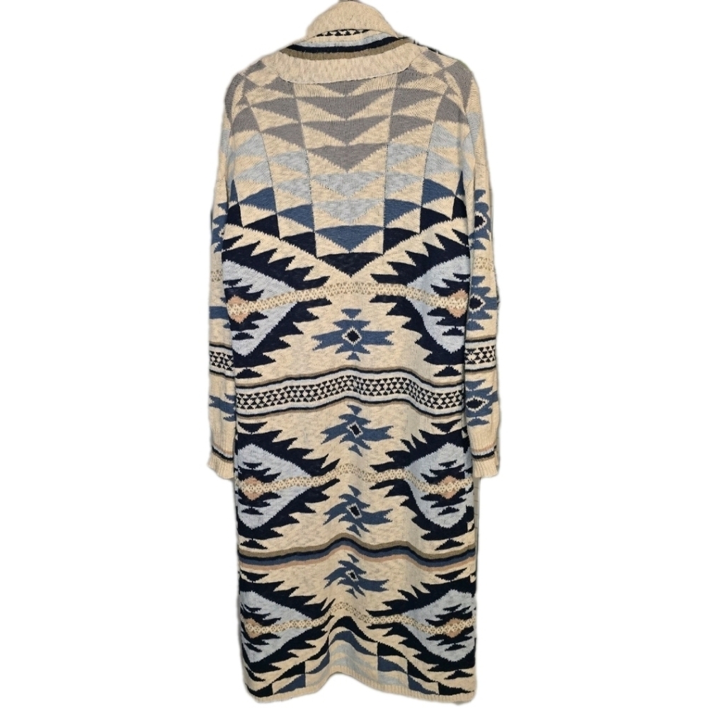 Faherty Paloma Longline Duster Cardigan Organic Cotton Boho Southwestern - Picture 3 of 4